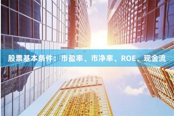 股票基本条件：市盈率、市净率、ROE、现金流